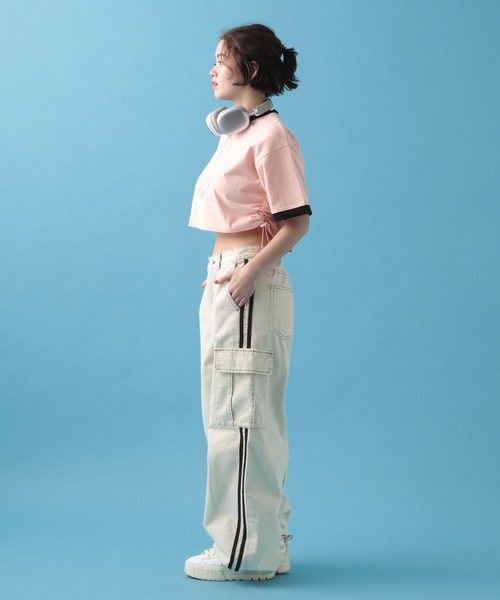 PBLIM（ページボーイリム）の「PBLIM/サイドギャザーチビT（Tシャツ/カットソー・レディース・グレー/ピンク・FREE）」の15枚目の写真