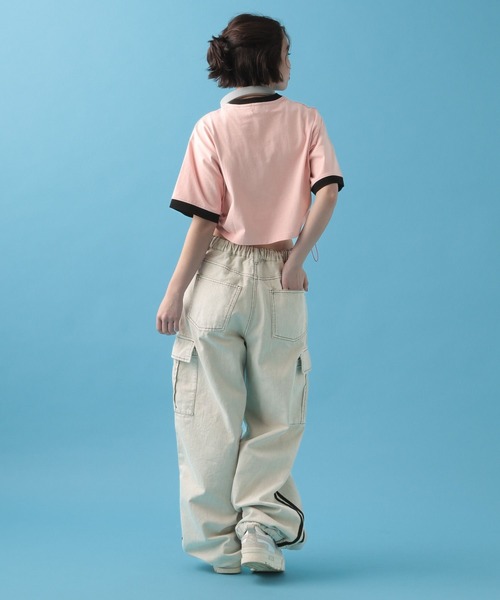 PBLIM（ページボーイリム）の「PBLIM/サイドギャザーチビT（Tシャツ/カットソー・レディース・グレー/ピンク・FREE）」の16枚目の写真