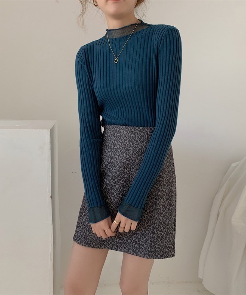 Per sist ence（パーシエンス）の「シアーレースレイヤード風リブニットプルオーバー（Tシャツ/カットソー・レディース・ホワイト/ピンク/アイボリー/ブラック/ブルー・FREE）」の11枚目の写真