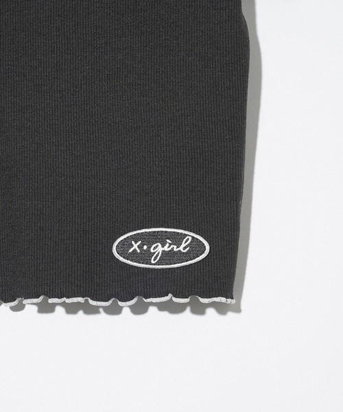 X-girl（エックスガール）の「CURSIVE LOGO COMPACT TOP（Tシャツ/カットソー・レディース・ブラック/オリーブ/ホワイト・S/M）」の8枚目の写真