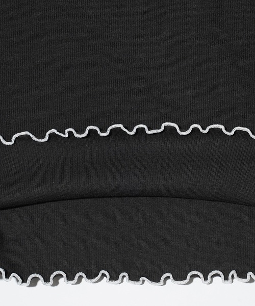 X-girl（エックスガール）の「CURSIVE LOGO COMPACT TOP（Tシャツ/カットソー・レディース・ブラック/オリーブ/ホワイト・S/M）」の9枚目の写真