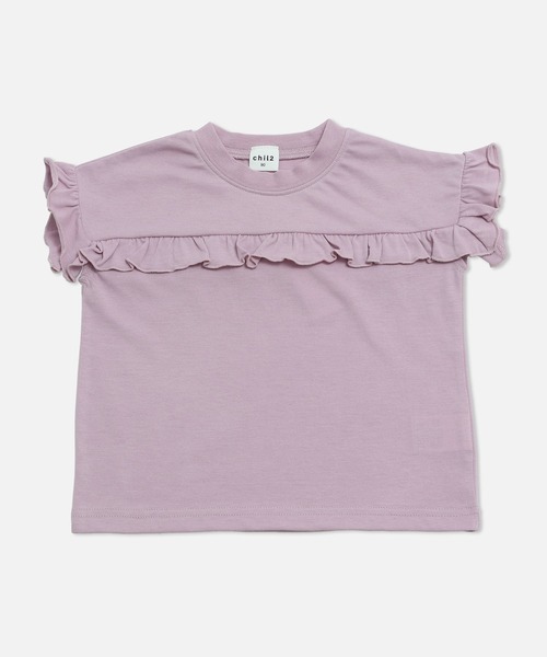 chil2(チルツー)の「肩フリル Tシャツ(Tシャツ/カットソー・キッズ・ラベンダー/ブラック/ライトグリーン/ホワイト・90cm/100cm/110cm/120cm/130cm/140cm/150cm)」の10枚目の写真