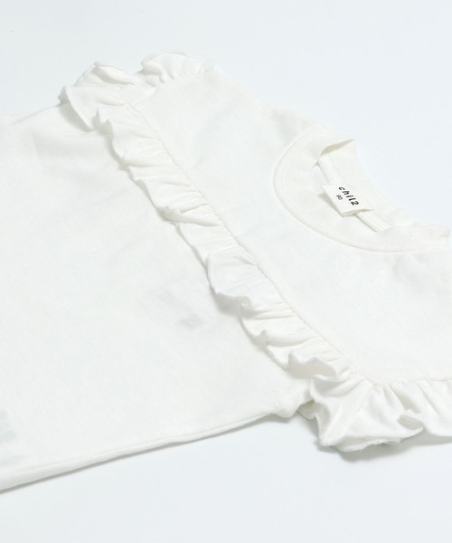 chil2(チルツー)の「肩フリル Tシャツ(Tシャツ/カットソー・キッズ・ラベンダー/ブラック/ライトグリーン/ホワイト・90cm/100cm/110cm/120cm/130cm/140cm/150cm)」の7枚目の写真