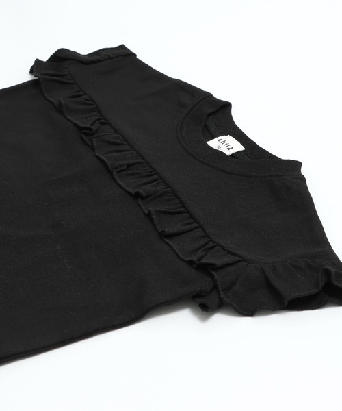 chil2(チルツー)の「肩フリル Tシャツ(Tシャツ/カットソー・キッズ・ラベンダー/ブラック/ライトグリーン/ホワイト・90cm/100cm/110cm/120cm/130cm/140cm/150cm)」の8枚目の写真