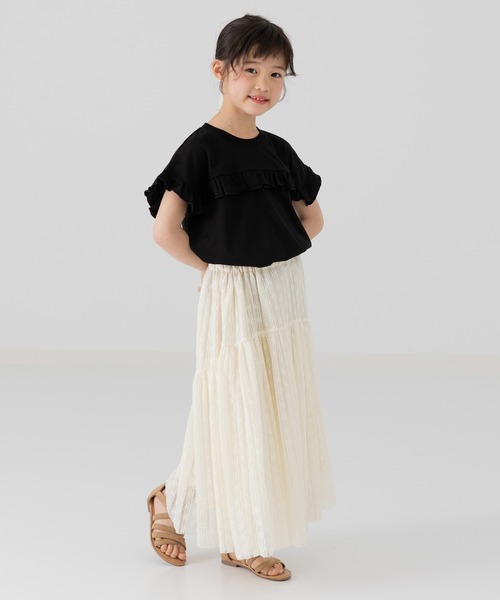 chil2(チルツー)の「肩フリル Tシャツ(Tシャツ/カットソー・キッズ・ラベンダー/ブラック/ライトグリーン/ホワイト・90cm/100cm/110cm/120cm/130cm/140cm/150cm)」の18枚目の写真