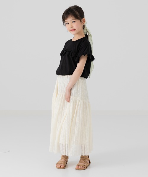 chil2(チルツー)の「肩フリル Tシャツ(Tシャツ/カットソー・キッズ・ラベンダー/ブラック/ライトグリーン/ホワイト・90cm/100cm/110cm/120cm/130cm/140cm/150cm)」の19枚目の写真
