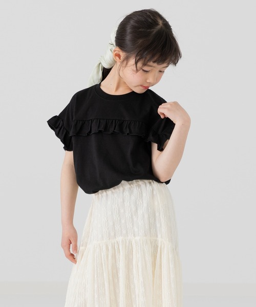 chil2(チルツー)の「肩フリル Tシャツ(Tシャツ/カットソー・キッズ・ラベンダー/ブラック/ライトグリーン/ホワイト・90cm/100cm/110cm/120cm/130cm/140cm/150cm)」の20枚目の写真