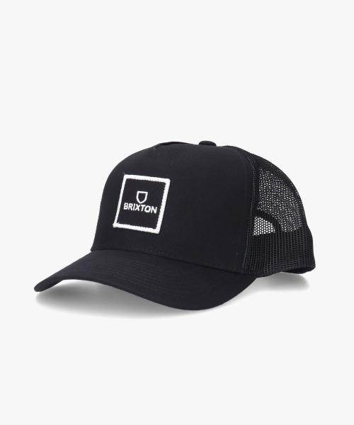 BRIXTON（ブリクストン）の「BRIXTON ALPHA BLOCK TRUCKER HAT（キャップ・メンズ・ブラック/ダークグリーン・O/S）」の2枚目の写真