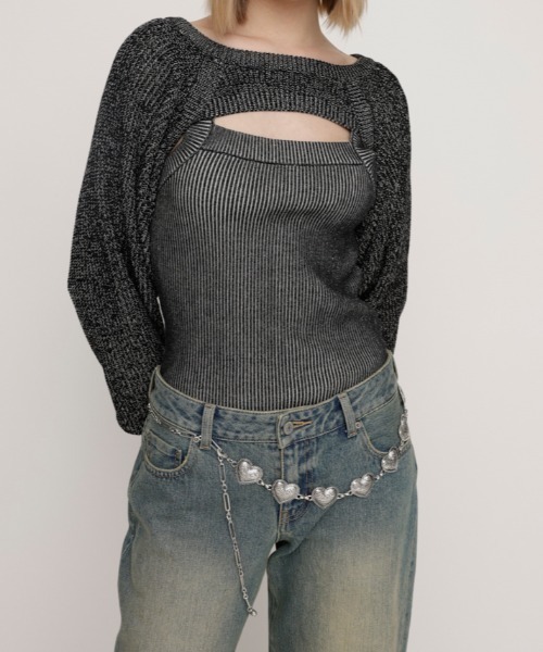 SLY（スライ）の「HEART METAL CHAIN BELT ハート メタル