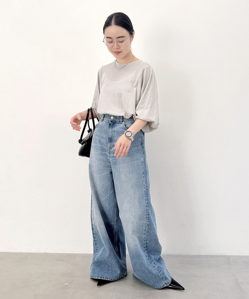 エーピーストゥディオ AP STUDIO ワイドスリーブTシャツ ロングスリーブTシャツ 24070586204110 ブラック ワイドスリーブTシャツ（Tシャツ/カットソー）｜AP STUDIO
