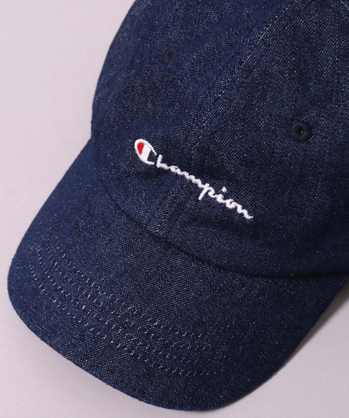 Champion（チャンピオン）の「(LF)【Champion】【キッズ】コットン ツイル & デニム ブランドロゴ 刺繍 キャップ（キャップ・キッズ・ダークインディゴブルー/ライトインディゴブルー/ネイビー/ラベンダー/ミント/ベージュ/ブラック/ライトピンク/グレイッシュブルー/オフホワイト・FREE）」の6枚目の写真