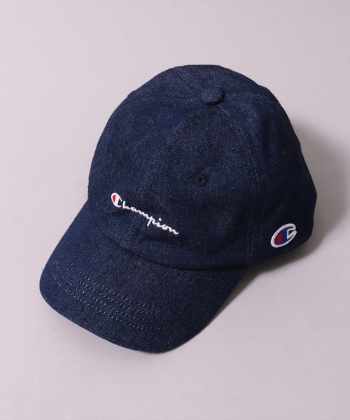 Champion（チャンピオン）の「(LF)【Champion】【キッズ】コットン ツイル & デニム ブランドロゴ 刺繍 キャップ（キャップ・キッズ・ダークインディゴブルー/ライトインディゴブルー/ネイビー/ラベンダー/ミント/ベージュ/ブラック/ライトピンク/グレイッシュブルー/オフホワイト・FREE）」の21枚目の写真