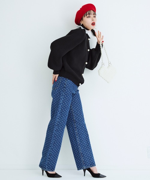 Narcissus(ナルシス)の「ドットデニムストレートパンツ(デニムパンツ・レディース・ブラック/ブルー・FREE)」の18枚目の写真