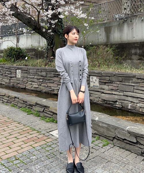 CFCL美品ニットワンピース インスタグラマーセレクト】シルキータッチニットワンピース