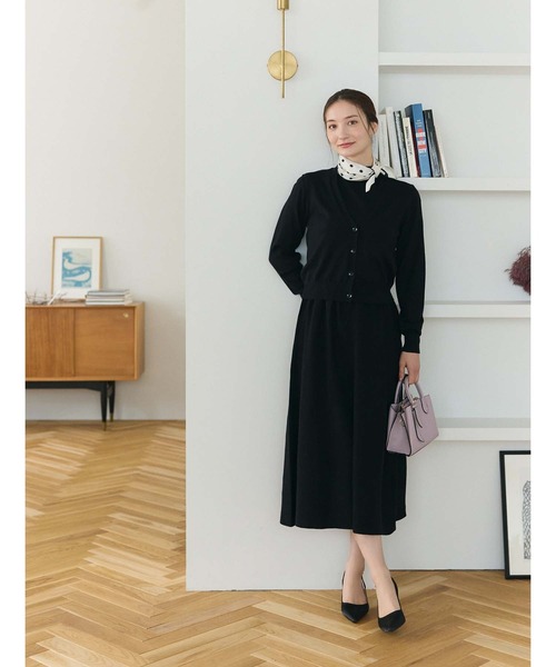 fifth（フィフス）の「【インスタグラマーセレクト】シルキータッチニットワンピース（ワンピース・レディース・グレー/ブルー系その他5/ブラック・M）」の11枚目の写真
