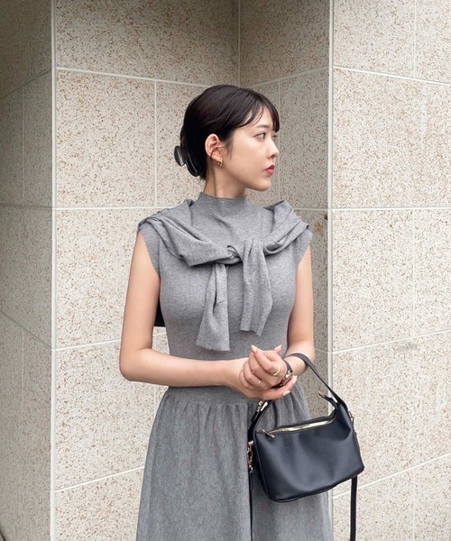 fifth（フィフス）の「【インスタグラマーセレクト】シルキータッチニットワンピース（ワンピース・レディース・グレー/ブルー系その他5/ブラック・M）」の14枚目の写真