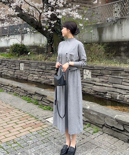 fifth（フィフス）の「【インスタグラマーセレクト】シルキータッチニットワンピース（ワンピース・レディース・グレー/ブルー系その他5/ブラック・M）」の15枚目の写真