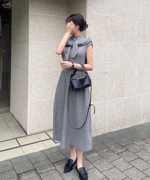 fifth（フィフス）の「【インスタグラマーセレクト】シルキータッチニットワンピース（ワンピース・レディース・グレー/ブルー系その他5/ブラック・M）」の18枚目の写真