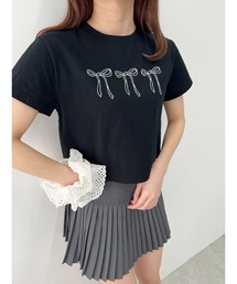 【PHILLY】リボン刺繍Tシャツ