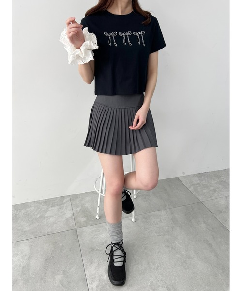 PHILLY(フィリー)の「【PHILLY】リボン刺繍Tシャツ(Tシャツ/カットソー・レディース・ホワイト/ブラック・FREE)」の18枚目の写真