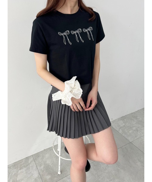 PHILLY(フィリー)の「【PHILLY】リボン刺繍Tシャツ(Tシャツ/カットソー・レディース・ホワイト/ブラック・FREE)」の19枚目の写真