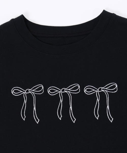PHILLY(フィリー)の「【PHILLY】リボン刺繍Tシャツ(Tシャツ/カットソー・レディース・ホワイト/ブラック・FREE)」の14枚目の写真