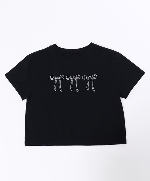 PHILLY(フィリー)の「【PHILLY】リボン刺繍Tシャツ(Tシャツ/カットソー・レディース・ホワイト/ブラック・FREE)」の10枚目の写真