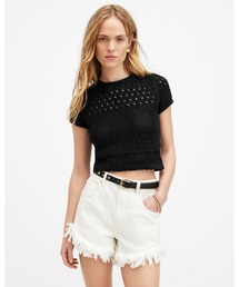 ALLSAINTS | BRIAR CROCHET KNITTED SLIM FIT TOP | BRIAR クロシェ ニット スリム フィット トップ(ニット/セーター)
