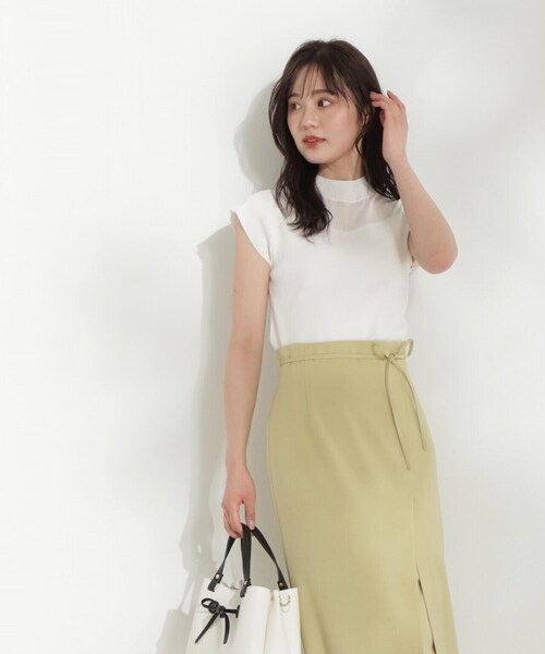 PROPORTION BODY DRESSING(プロポーションボディドレッシング)の「シアー切り替えニット / 1214170506(ニット/セーター・レディース・イエロー/ホワイト/ブラック・FREE)」の13枚目の写真