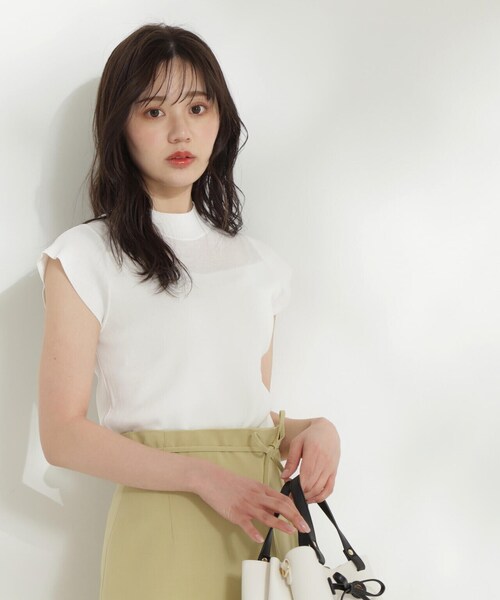 PROPORTION BODY DRESSING(プロポーションボディドレッシング)の「シアー切り替えニット / 1214170506(ニット/セーター・レディース・イエロー/ホワイト/ブラック・FREE)」の15枚目の写真