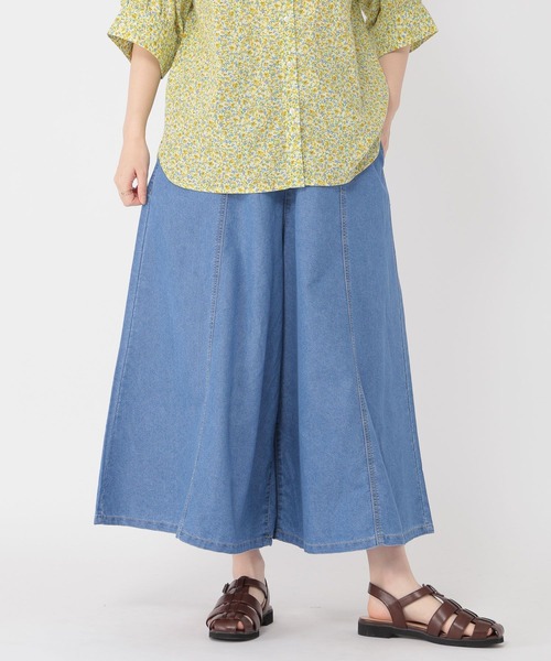 studio CLIP（スタディオクリップ）の「サマーデニムスカーチョ（デニムパンツ・レディース・インディゴブルー/ブラック/ライトブルー/ホワイト・SMALL/MEDIUM/LARGE/PM/ﾌﾘｰ(L)）」の10枚目の写真
