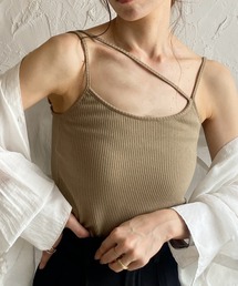 She's Closet（シーズクローゼット）の「クロスストラップカップ付きリブキャミソール（キャミソール・レディース）」