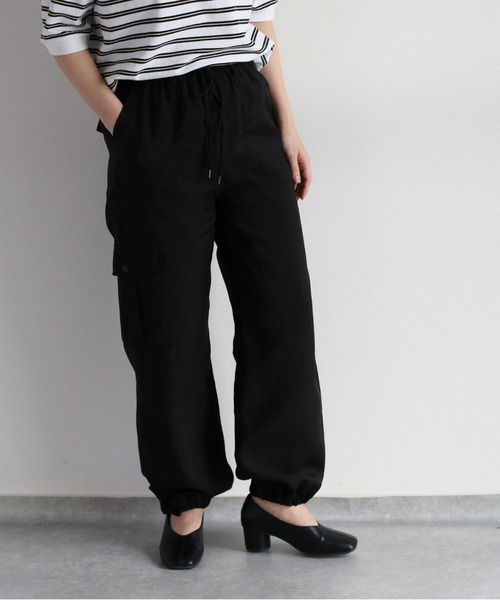 cepo（セポ）の「シアーカーゴパンツ＜セットアップ可能＞（カーゴパンツ・レディース・ブラック/オフホワイト・M）」の2枚目の写真