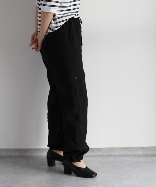 cepo（セポ）の「シアーカーゴパンツ＜セットアップ可能＞（カーゴパンツ・レディース・ブラック/オフホワイト・M）」の18枚目の写真