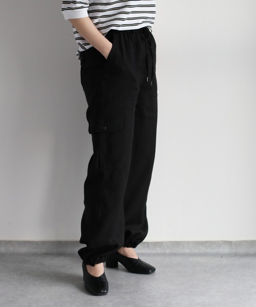 cepo（セポ）の「シアーカーゴパンツ＜セットアップ可能＞（カーゴパンツ・レディース・ブラック/オフホワイト・M）」の14枚目の写真