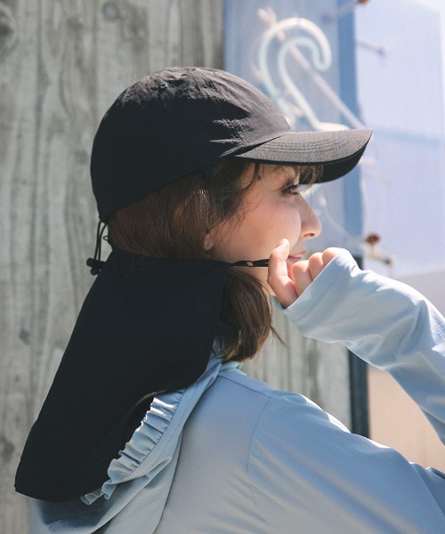 DONOBAN(ドノバン)の「撥水冷感ネックカバー付きCAP(キャップ・レディース・ライラック/ブラック/ベージュ・F)」の2枚目の写真