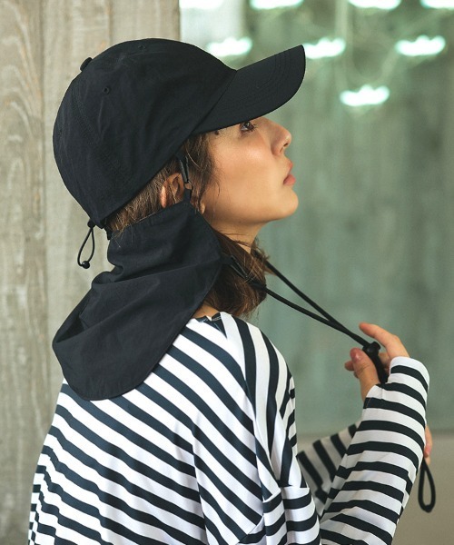 DONOBAN(ドノバン)の「撥水冷感ネックカバー付きCAP(キャップ・レディース・ライラック/ブラック/ベージュ・F)」の8枚目の写真