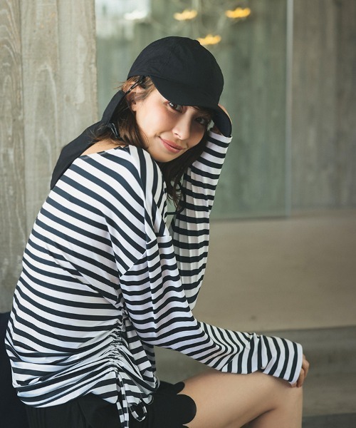 DONOBAN(ドノバン)の「撥水冷感ネックカバー付きCAP(キャップ・レディース・ライラック/ブラック/ベージュ・F)」の9枚目の写真