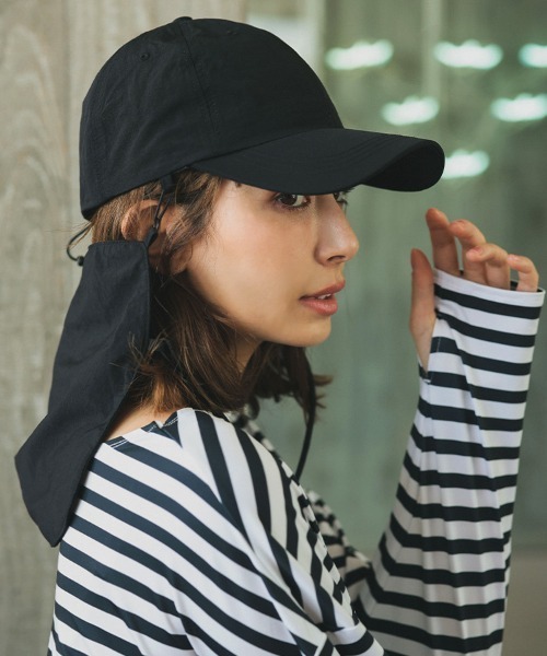 DONOBAN(ドノバン)の「撥水冷感ネックカバー付きCAP(キャップ・レディース・ライラック/ブラック/ベージュ・F)」の10枚目の写真