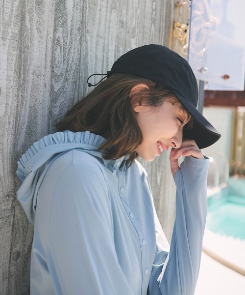 DONOBAN(ドノバン)の「撥水冷感ネックカバー付きCAP(キャップ・レディース・ライラック/ブラック/ベージュ・F)」の11枚目の写真