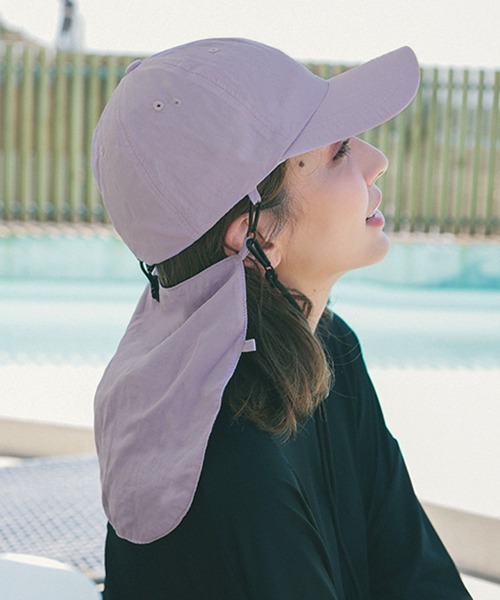 DONOBAN(ドノバン)の「撥水冷感ネックカバー付きCAP(キャップ・レディース・ライラック/ブラック/ベージュ・F)」の17枚目の写真