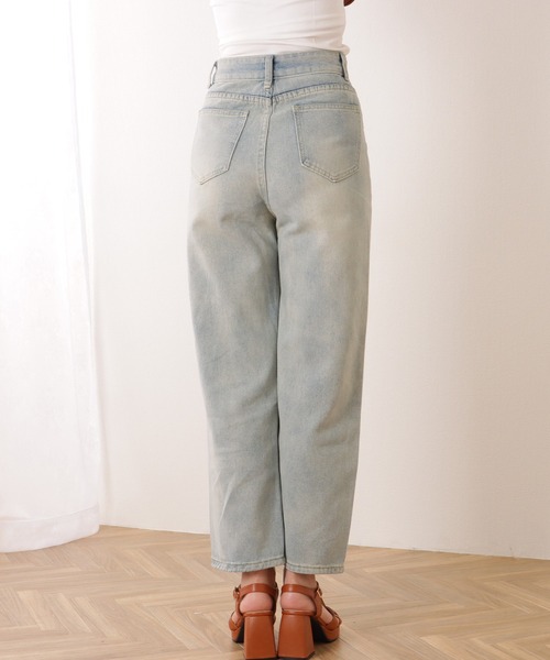【24SS NEW】LOEWE_woman / ハイウエスト ストレート パンツ ハイウエスト パッチポケット ストレート デニム パンツ（デニム