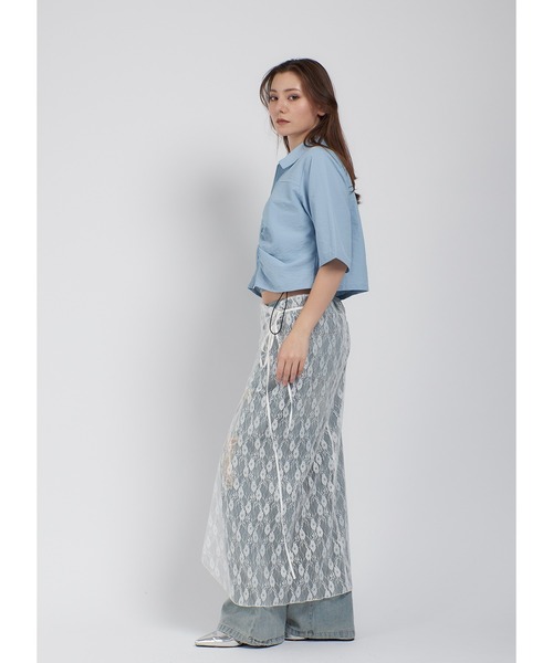 Adoon plain(アドーンプレーン)の「ナイロンジップシャツ(シャツ/ブラウス・レディース・ホワイト/ライトブルー/ブラック・FREE)」の17枚目の写真