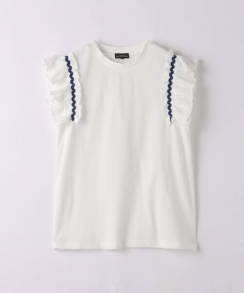 green label relaxing（グリーンレーベルリラクシング）の「ハニカム ナミナミテープ Tシャツ 140cm-160cm（Tシャツ/カットソー・キッズ・オレンジ/ライラック/オフホワイト・140cm/160cm/150cm）」の2枚目の写真