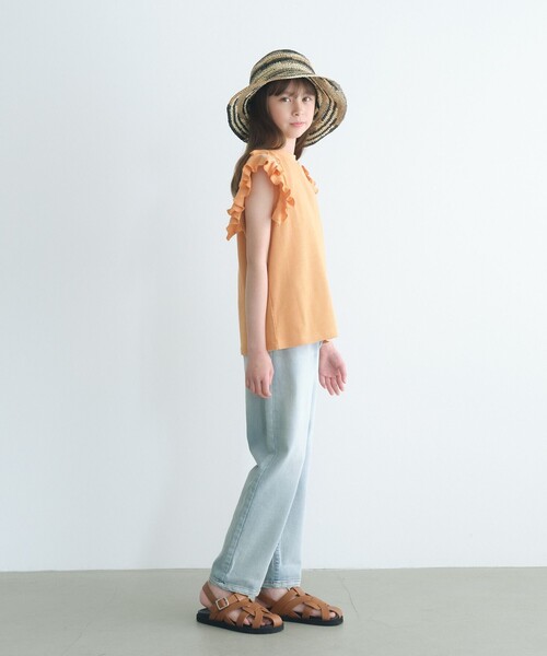 green label relaxing（グリーンレーベルリラクシング）の「ハニカム ナミナミテープ Tシャツ 140cm-160cm（Tシャツ/カットソー・キッズ・オレンジ/ライラック/オフホワイト・140cm/160cm/150cm）」の4枚目の写真