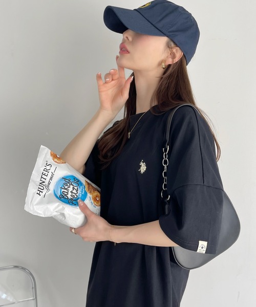 U.S. POLO ASSN.(ユーエスポロアッスン)の「【Ada.別注】U.S. POLO ASSN. オーバーサイズ Tシャツ無地/ボーダー(Tシャツ/カットソー・レディース・グレー系その他/ベージュ系その他/ブラック系/ホワイト/ブラック・FREE)」の19枚目の写真