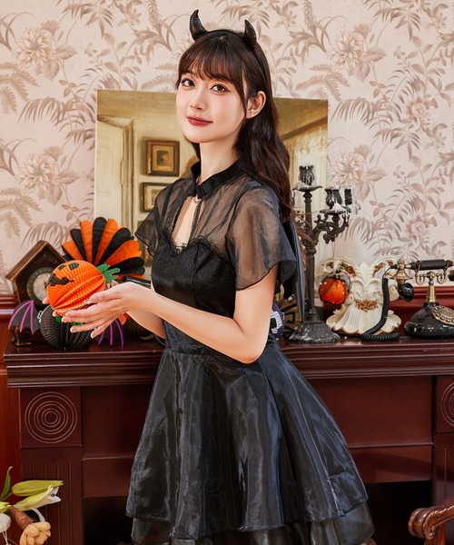 Brightlele(ブライトララ)の「「 ミニデビル 」 ハロウィン コスプレ 衣装 デビル 悪魔 仮装 大人 女性 可愛い 羽 サキュバス(コスチューム/パーティーグッズ・レディース・ブラック/レッド・LARGE/MEDIUM/X-LARGE)」の9枚目の写真