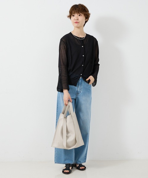 Beau're（ヴュレ）の「【WEB限定】【BEAURE/ヴュレ】カウレザー 2WAY ハンドル トートバッグ（トートバッグ・レディース・シルバー/ベージュ/ブラック/ブルー/アイボリー・フリー）」の10枚目の写真