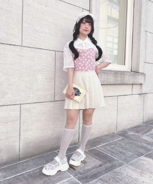 F i.n.t（フィント）の「フラワージャガードビスチェ/fint　フィント（キャミソール・レディース・ライトグレー/ピンク・FREE）」の8枚目の写真