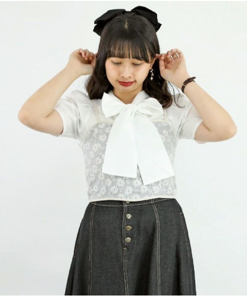 F i.n.t（フィント）の「フラワージャガードビスチェ/fint　フィント（キャミソール・レディース・ライトグレー/ピンク・FREE）」の21枚目の写真